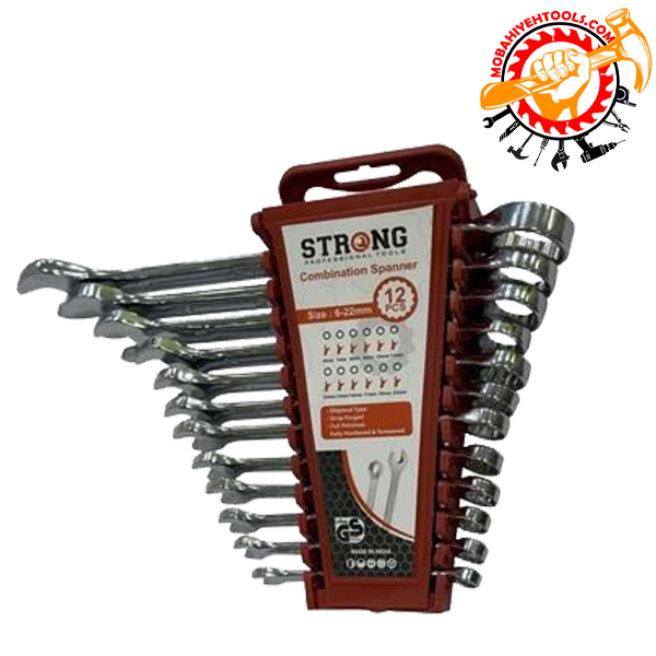 آچار یکسر تخت یکسر رینگ ۱۲ عددی استیل استرانگ strong