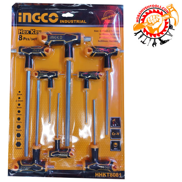 ست آچار آلن عصایی ۸ پارچه اینکو INGCO کد HHKT8081